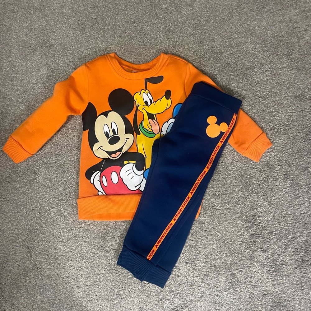 Disney Orange and Blue Mickey Mouse Kids Matching Set